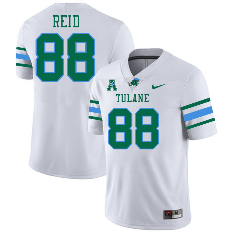 #88 Justyn Reid Tulane Green Wave Jersey College Football Uniforms,Apparels Stitched-White